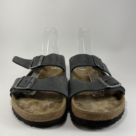 Birkenstock Arizona Oiled Leather Sandals Womens 41 US 10-10.5 Slide Black - Picture 2 of 9